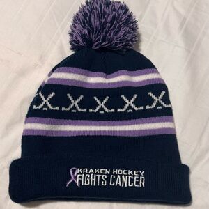 Seattle Kraken 2024-25 Kraken Hockey Fights Cancer Beanie Pom SGA 11/20/24